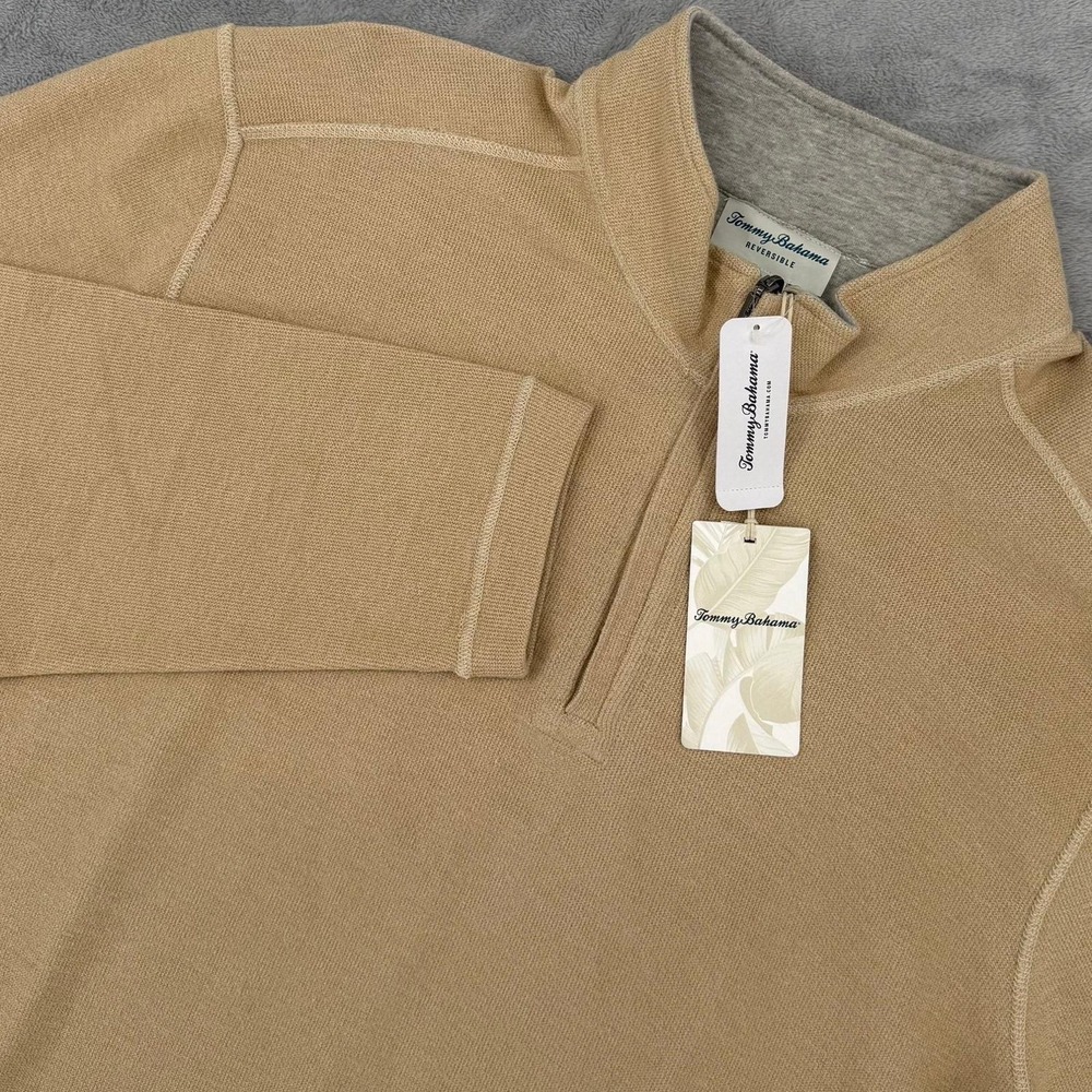 Tommy Bahama Men's Bayview Reversible Quarter-Zip‎ Sweater Size XXL NEW